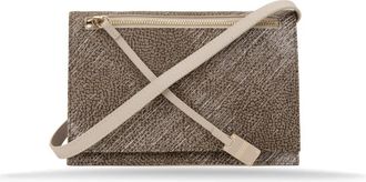 Borbonese Dames Schoudertas Magnetische Knoop - Dames - Schoudertassen - Beige - ONE Size - Leer - Tassen