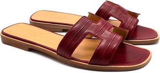 Herm&egrave;s Veau Tamponne Oran Sandals Size 38.5