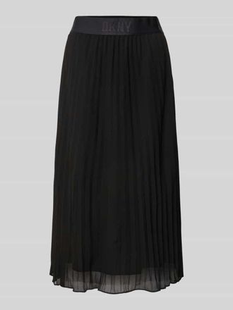 DKNY Midirock mit elastischem Label-Bund in Black, Gr&ouml;&szlig;e XS
