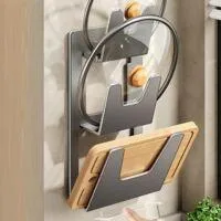 OEM Soporte De Pared Para Tapas De Ollas, Soporte Para Tapas De Ollas Con Bandeja Recogegotas, Estante Para Guardar Tapas De Ollas Sobre La Puerta Del Arm