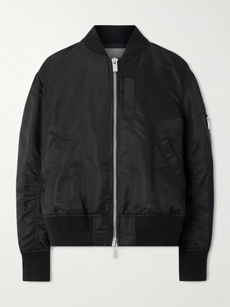 sacai Bomber Imbottito In Shell Con Pince - Nero