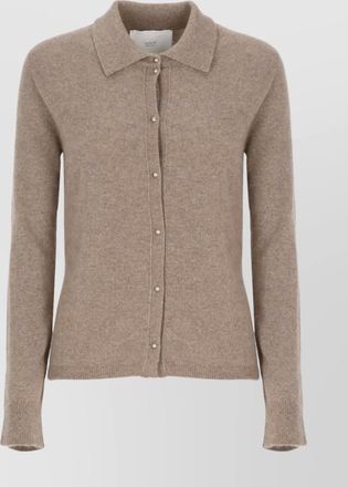 VANISÉ cashmere long sleeve collared knit cardigan