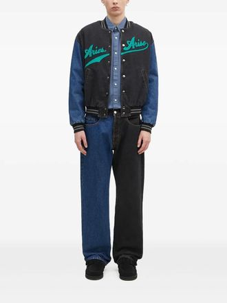 Aries Jeans met geborduurd logo - Zwart