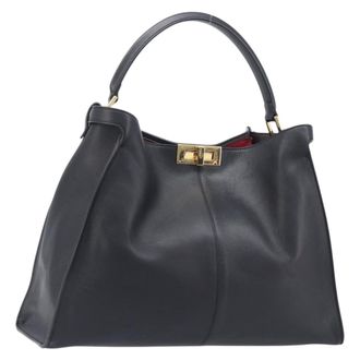 Fendi Peekaboo X-Lite Leather Black Leather Handbag (Pre-Owned)