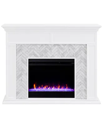 SEI Furniture Sei Furniture Torlington Color Changing Marble Tiled Fireplace