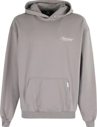 Represent Club Script Hoodie Slate Lange Mouw - Heren - Hoodies - Grijs - S - Katoen - Hoodies & sweatvesten