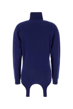 Saint Laurent Womens Electric Blue Cashmere Sweater Bleuroi Exterior: Maglieria