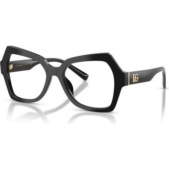 Dolce & Gabbana 54mm Butterfly optical glasses in Black at Nordstrom