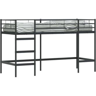 vidaXL KidsLoft Bed Frame Black 74.5 x 190 cm Steel vidaXL