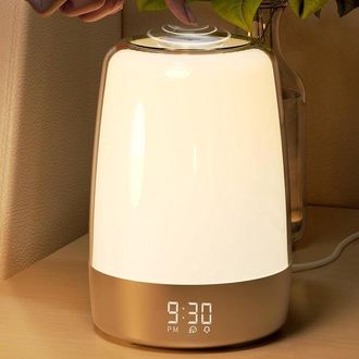 No Brand Reloj Despertador Digital Con Luz Que Simula Un Amanecer Blanco, L&aacute;mpara De Noche Con 6 Sonidos Naturales Y Funci&oacute;n De Repetici&oacute;n