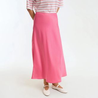 La Redoute Collections Wijd uitlopende lange rok in mat satijn, Signature MARION