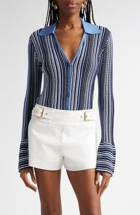 Ramy Brook Ivana Stripe Cardigan in Ribbon Blue Stripe at Nordstrom Rack, Size X-Small