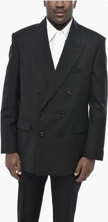 Saint Laurent Double-Breasted Wool Jacket With Peak Lapel size 50