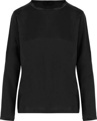 F.it Stretch Silk Sweater With Crew Neck And Long Sleeves