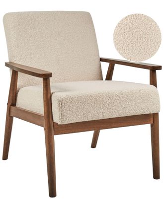 Beliani Beliani - Poltrona Da Salotto Con Rivestimento In Tessuto Boucl&egrave; Beige Con Struttura In Legno Esrum