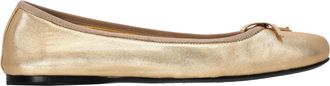 Prada Prada ballerinas met logo-plaatje en strik in metallic goudkleurig leer