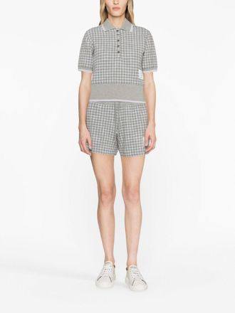 Thom Browne Womens Tweed Cotton Shorts - Light Grey - Size EU 38 (Womens)