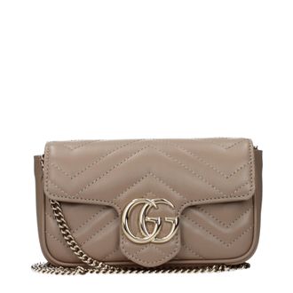 Gucci Marmont Damess Etui Grijs/Taupe Leer