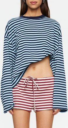 Lioness Bloom Stripe Top in Navy Sea Stripe at Nordstrom, Size X-Small