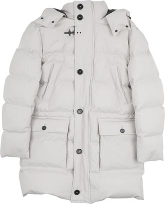 Fay Lange Gewatteerde Jas - Heren - Winterjassen - Wit - M - Leer - Jassen