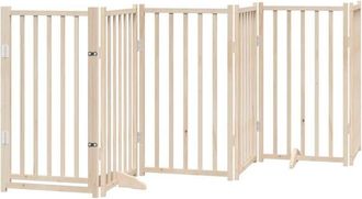 vidaXL Puerta para perros con puerta plegable de 6 paneles, 300 cm, madera maciza de abeto vidaXL