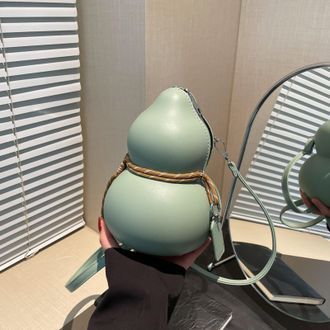 Generic Womens Vintage Calabash Shoulder Bag, Large Capacity Leather Crossbody Purse, Adjustable Strap, for Everyday Casual (Green)