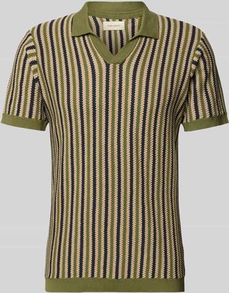 Blend Regular Fit Poloshirt in Strick-Optik Modell Carly in Oliv, Gr&ouml;&szlig;e 3XL