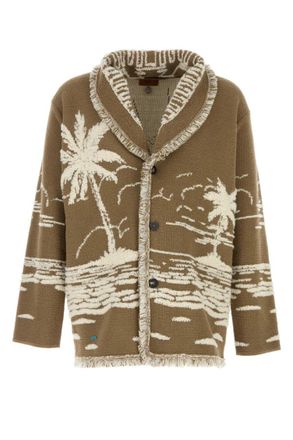 Alanui Brown Embroidered Silk Blend Cardigan