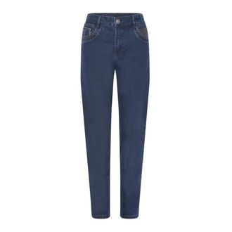 C.Ro Blue De Suzanne Trousers with Zipper Details - female - C.Ro - Slim Fit Jeans - Blue - 4XL - Jeans