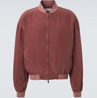 Versace Oversized silk poplin blouson jacket