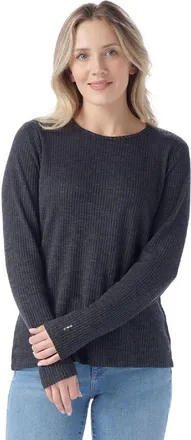 Smartwool Womens Thermal Merino Rib Crew Gray XS