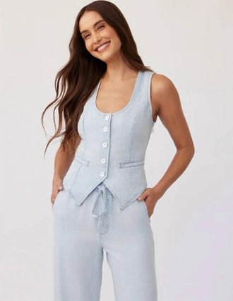 Bella Dahl Scoop Neck Vest In Oasis Spray
