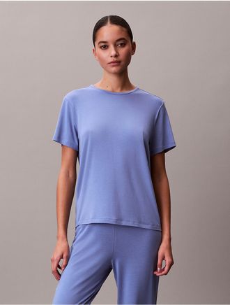 Calvin Klein Womens Ultra Soft Modal Relaxed T-Shirt - Blue - XL