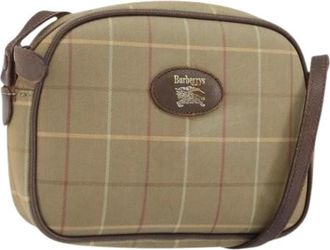Burberry Pre-owned Cross Body Bags, female, Beige, Size: ONE SIZE Pre-owned Vintage Canvas Shoulder Bag