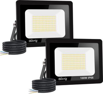 OEM Focos Led De 100 W, 10000 L&uacute;menes, Focos Led Exteriores Superbrillantes, Ip66 Resistentes Al Agua, Luz Blanca Fr&iacute;a De 6500 K Para Garaje, Jard&iacute;n, Terr