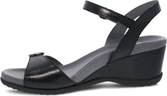 Dansko Womens Arielle Sandal In Black Glazed Kid Leather