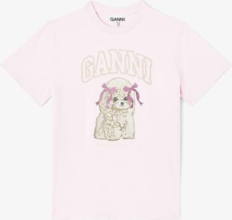 Ganni Chalk Pink Poodle T-shirt - Size XXS