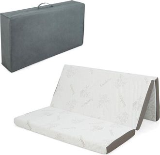 Costway Double 10 cm Folding Gel-Infused Tri-fold Mattress Topper Cool Gel Memory Foam