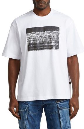 G-Star Loose Fit Photo Print Organic Cotton Graphic T-Shirt in White at Nordstrom, Size Xx-Large