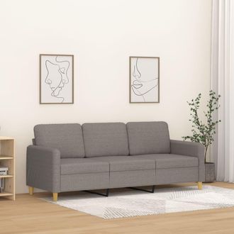 vidaXL Sof&aacute; De 3 Plazas De Tela Gris Taupe 180 Cm Vidaxl