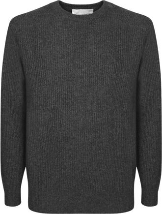 Amaranto Maglione Girocollo a Coste - - Knitwear - Uomo - Grigio - S
