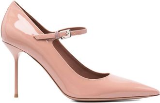 PARIS TEXAS 90 mm Lidia lakleren pumps met enkelbandje - Roze