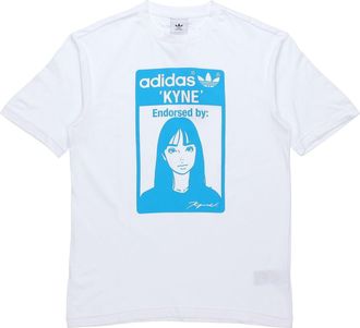 adidas originals x KYNE Crossover Character Printing Round Neck Sports Short Sleeve White HA9996