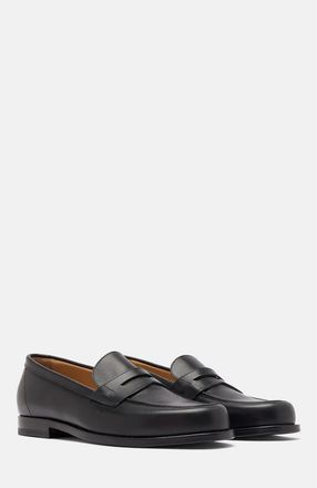Scarosso Austin Loafers in Black - Calf at Nordstrom, Size 42.5