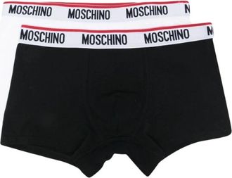 Moschino Boxers met Logotailleband Zwart Wit - Heren - Onderbroek - Veelkleurig - 2XL - Katoen - Ondergoed