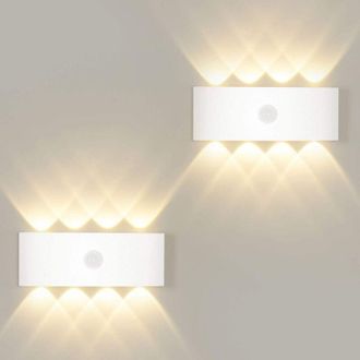 OEM Langray L&aacute;mpara De Pared De 8w Con Sensor De Movimiento, Encendido/apagado Autom&aacute;tico, Luz Blanca C&aacute;lida De 3000k, Apta Para Interiores Y Exteriores C