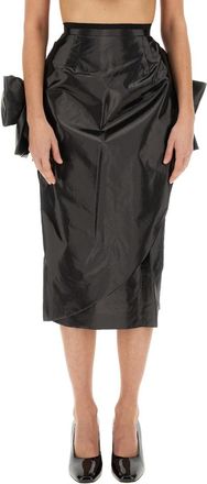 Maison Margiela Black Solid Midi Skirt