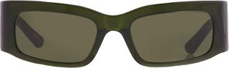 Balenciaga Green Rectangular Unisex Sunglasses BB0328S 006 56