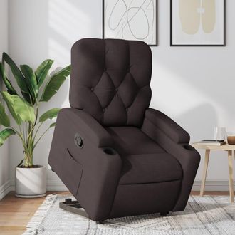 vidaXL Vidaxl - Sill&oacute;n Reclinable Elevable Tela Marr&oacute;n Oscuro