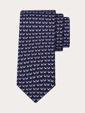 Ferragamo Uomo Cravatta in seta stampa Circus Blu